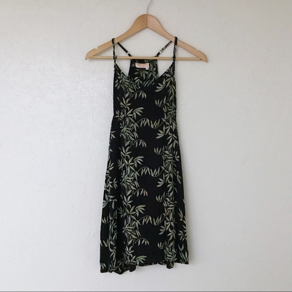 Chambray Leaf Print Sundress